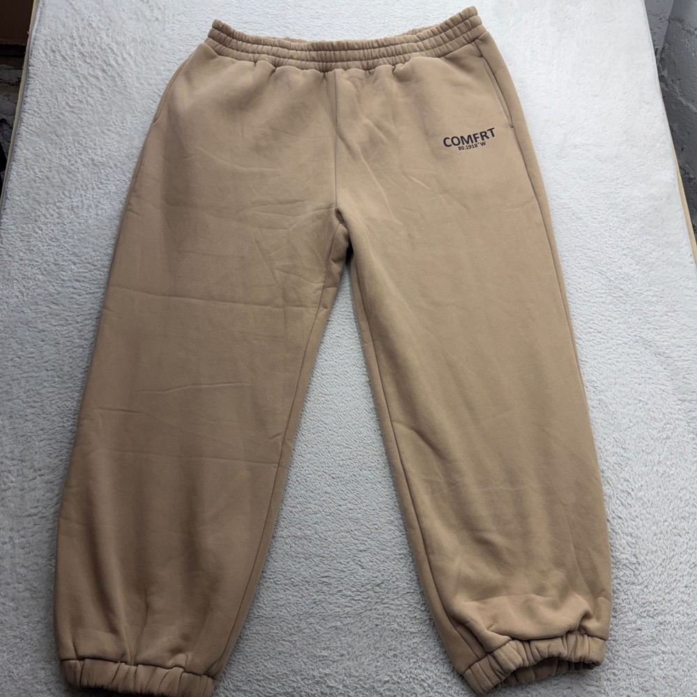 COMFRT Signature Sweatpants Mens 3XL Tan Sand Fleece Lined Joggers RN170537
